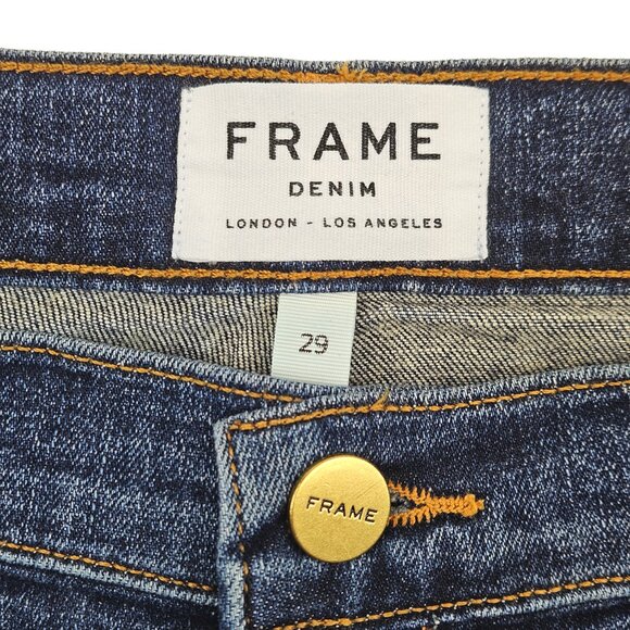 FRAME Denim Le High Straight Distressed Jeans in Randolph - Picture 6 of 9